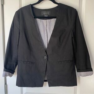 Ann Taylor Classic Black Linen Blazer Women’s Size 8
